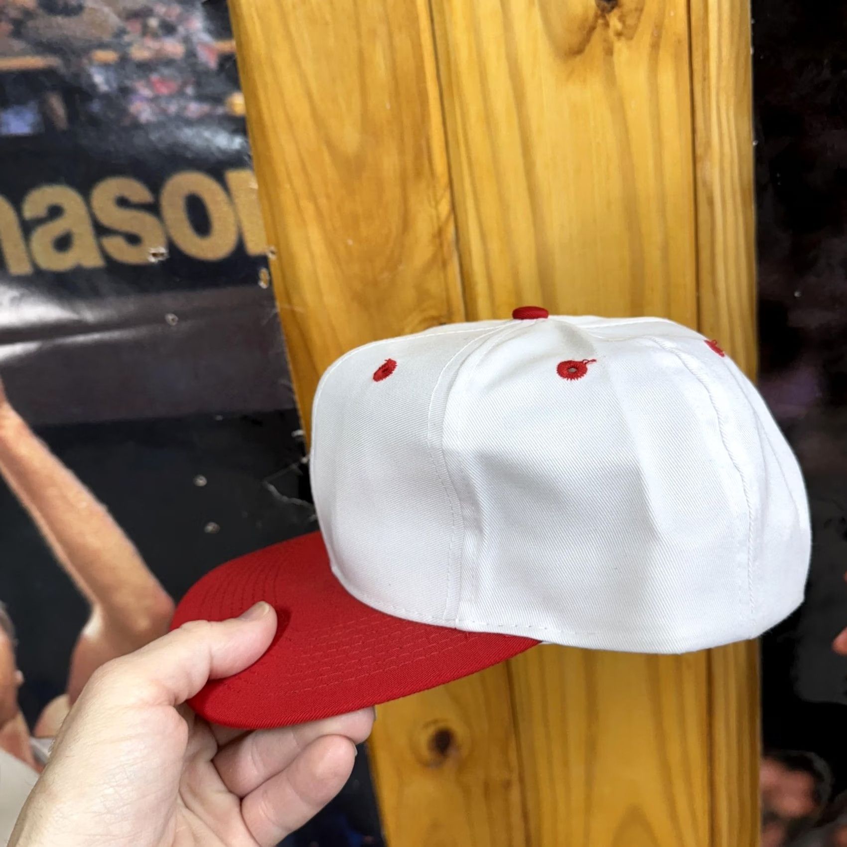 Vintage VINTAGE The Game Hat Cap Snap Back White Red Blank Green Undervisor Mens 90s Size ONE SIZE - 5 Thumbnail