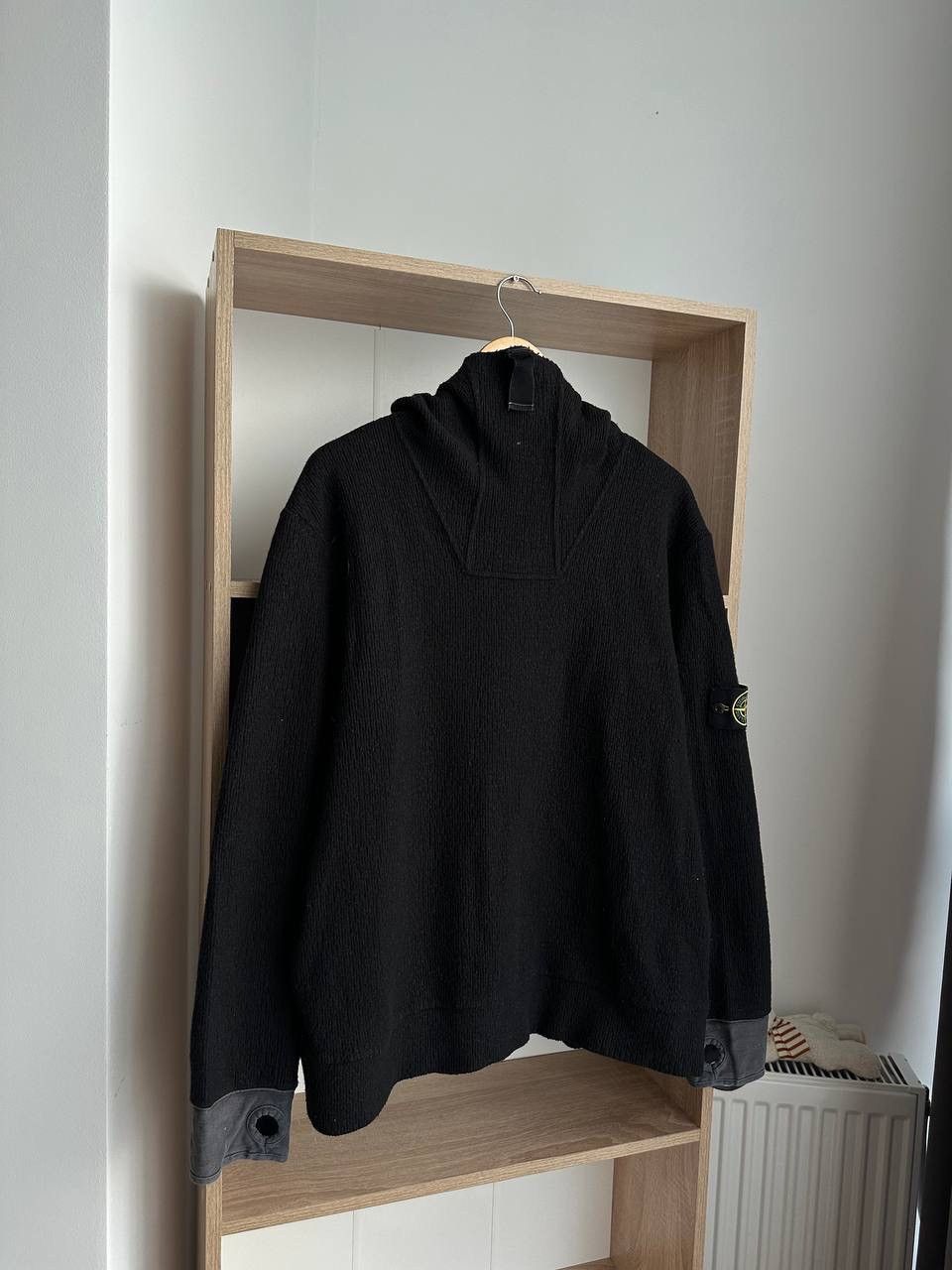 Stone Island × Vintage Vintage Stone Island Ninja Black Wool Hoodie Size US L / EU 52-54 / 3 - 11 Thumbnail