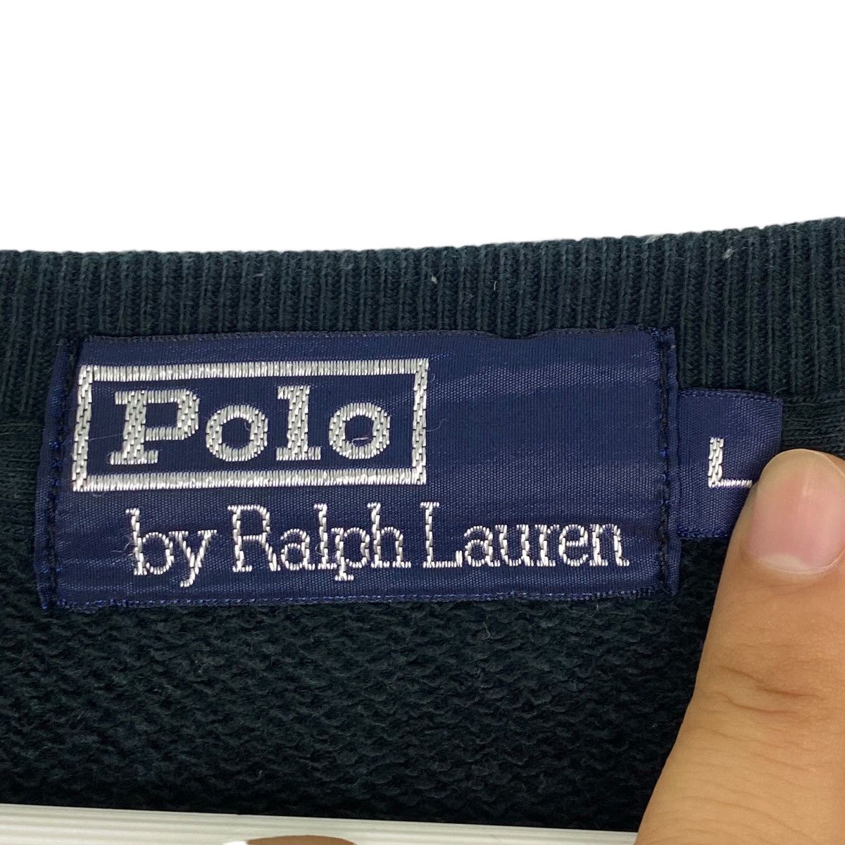 Vintage Vintage 90s Polo Ralph Lauren Small Pony Sweatshir Black Size US M / EU 48-50 / 2 - 6 Thumbnail