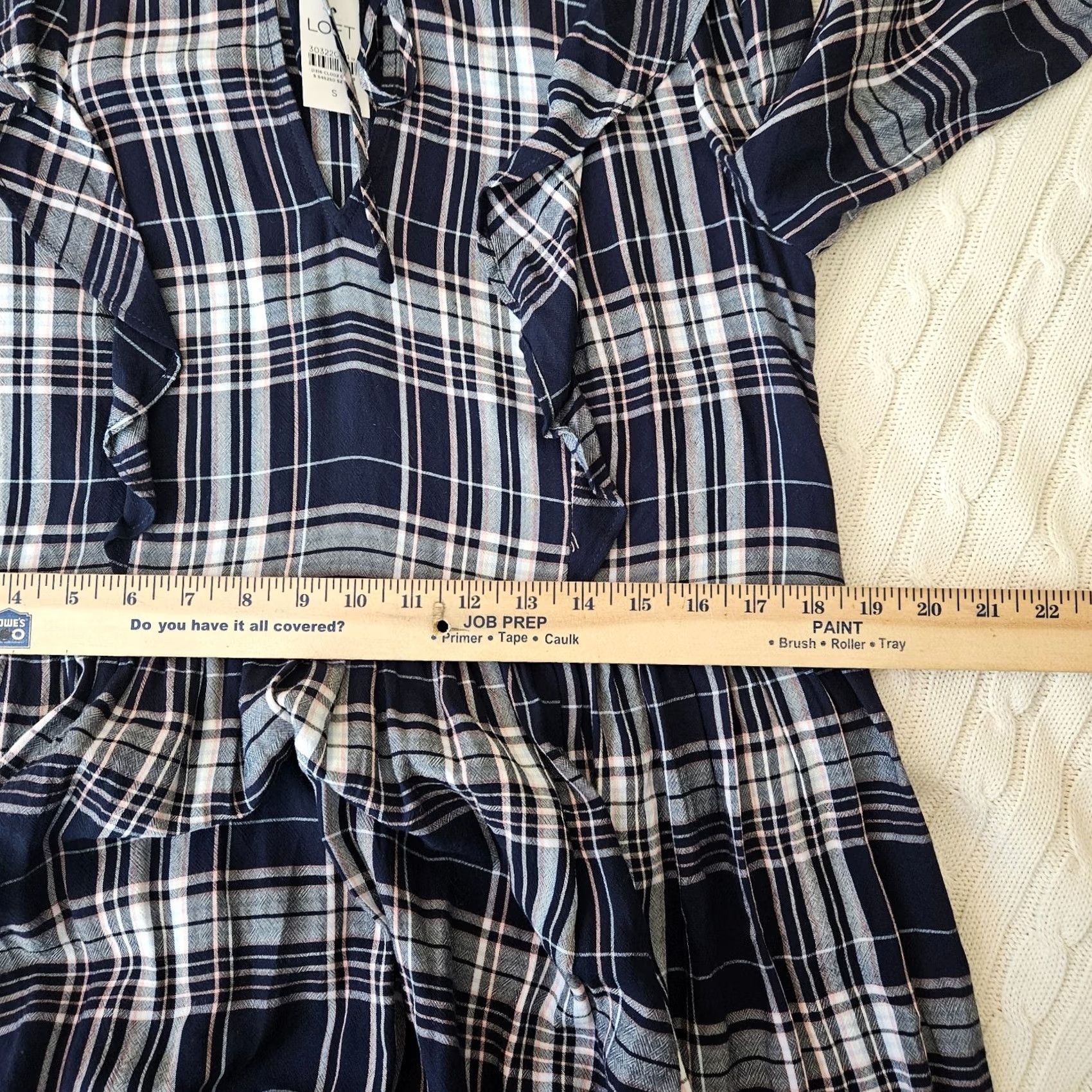 Loft VINTAGE Loft LOFT Plaid Ruffle Long Sleeve Swing Dress Sz S NEW Size S / US 4 / IT 40 - 7 Thumbnail