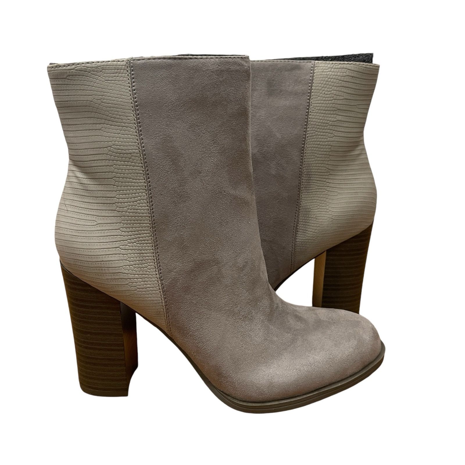 Sam Edelman Circus by Sam Edelman Grey Croc Embossed Suede Bootie Sz 8.5 Size US 8.5 / IT 38.5 - 1 Thumbnail