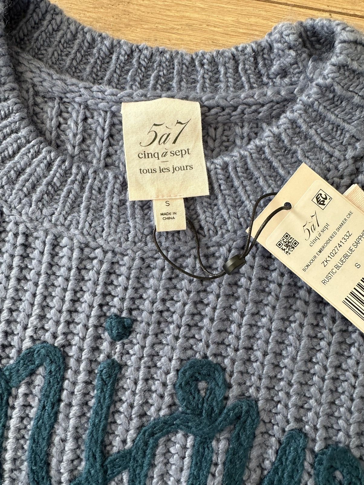 Cinq a Sept Cinq à Sept Bonjour Blue Knit Sweater Size S / US 4 / IT 40 - 8 Thumbnail