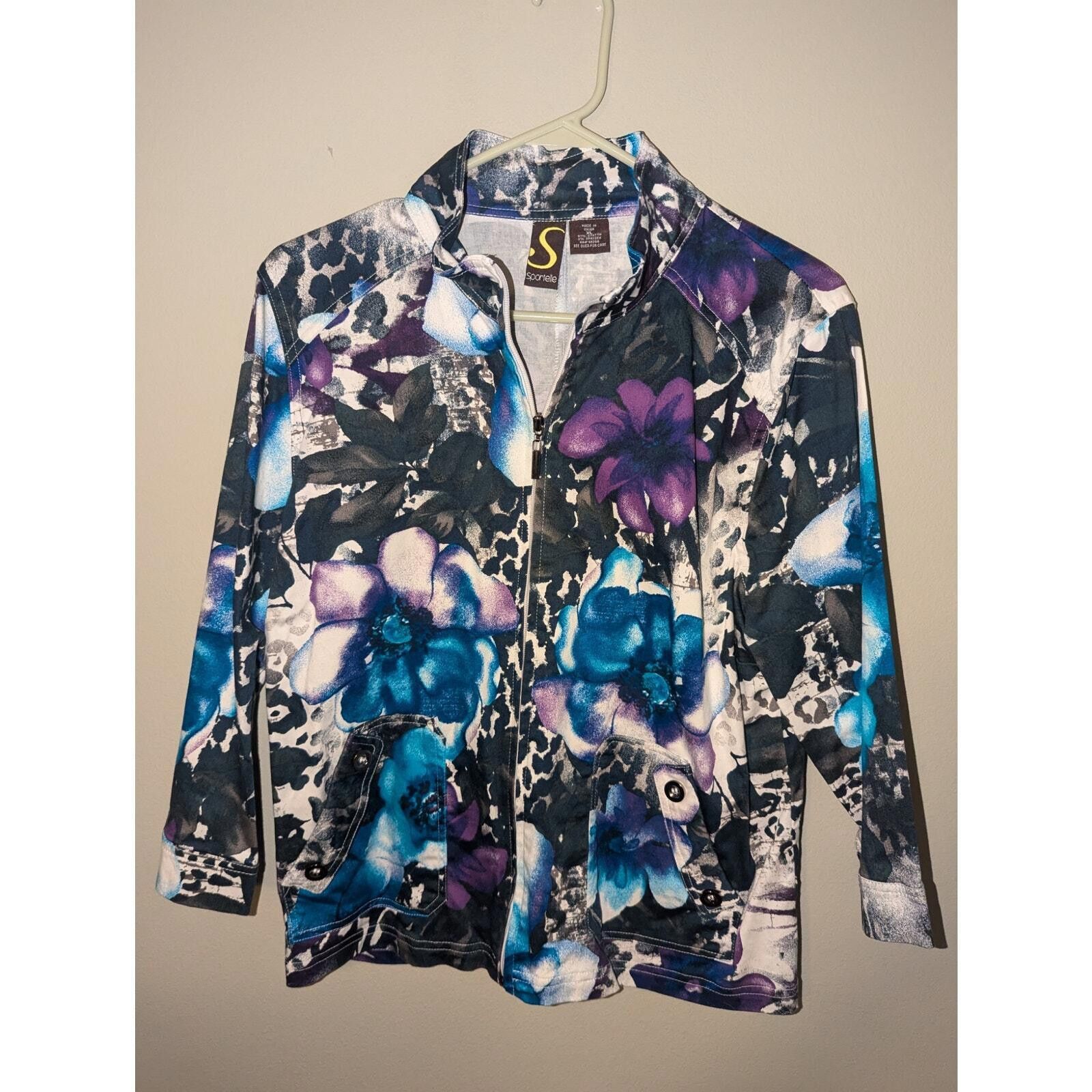 Designer Vintage Sportelle Womens 3/4 sleeve full zip jacket size XL Size XL / US 12-14 / IT 48-50 - 2 Thumbnail