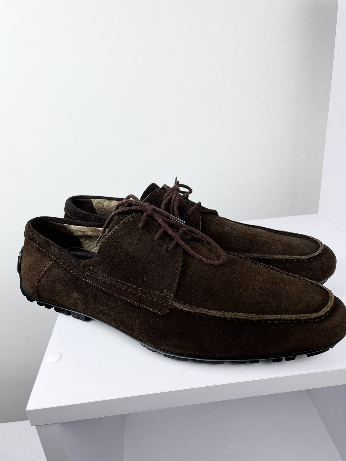 Gucci Vintage Gucci Size 9 Dark Brown Suede Leather Loafers Shoes Size US 8.5 / EU 41-42 - 3 Thumbnail