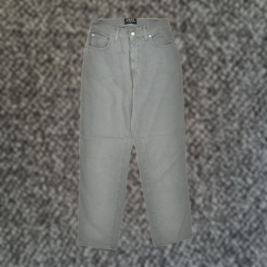 Vintage OXXY Womens Tapered Jeans Grey Cotton W28 L29 High Waist Size 28" / US 6 / IT 42 - 1 Thumbnail