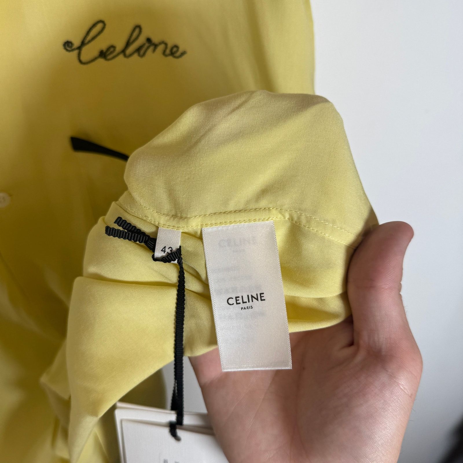 Celine Celine Yellow Viscose Bowling Shirt Size XL Size US XL / EU 56 / 4 - 6 Thumbnail