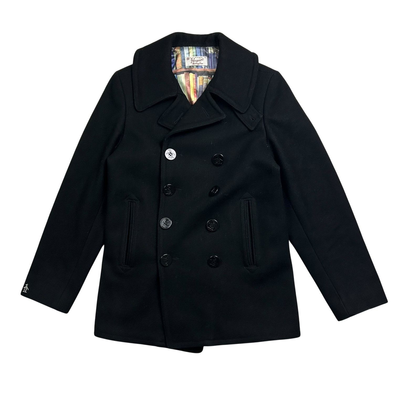 Original Penguin × Vintage Penguin by Munsingwear Black Wool Peacoat Size US M / EU 48-50 / 2 - 1 Thumbnail