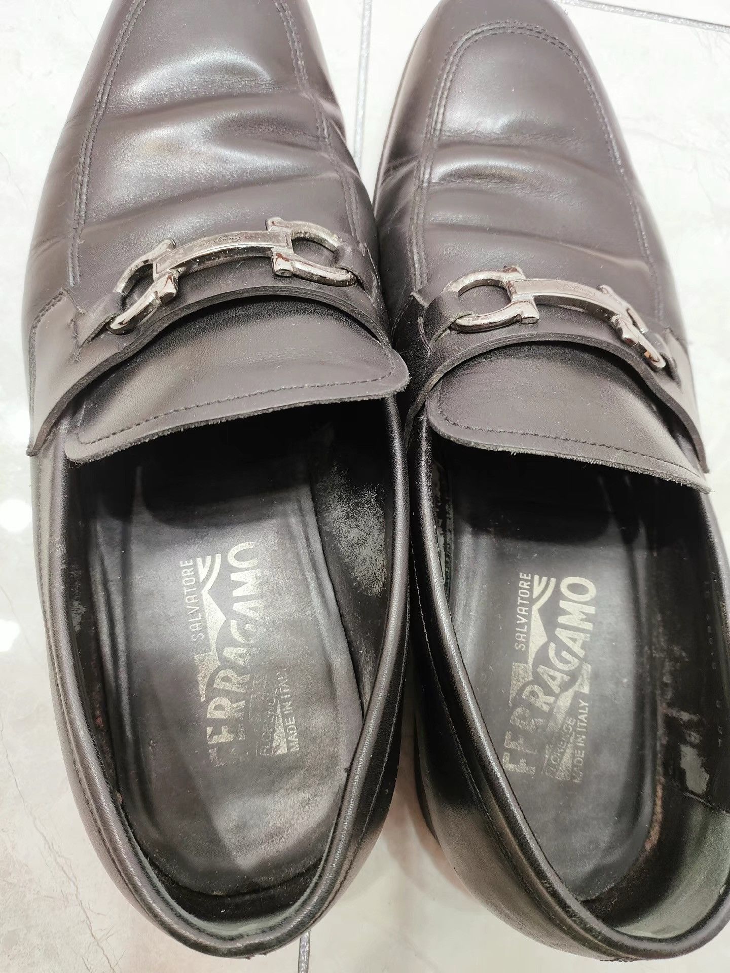 Salvatore Ferragamo Ferragamo Men's Black Genuine Leather Casual Shoes K29 Size US 9 / EU 42 - 2 Thumbnail