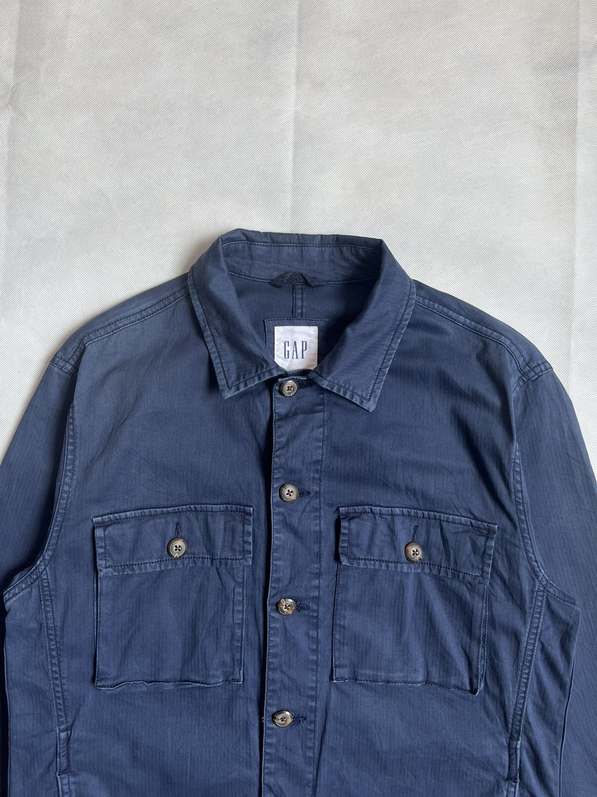 Gap Gap Double Pocket Hickory Stripe Button Up Military Style Size US XS / EU 42 / 0 - 2 Thumbnail