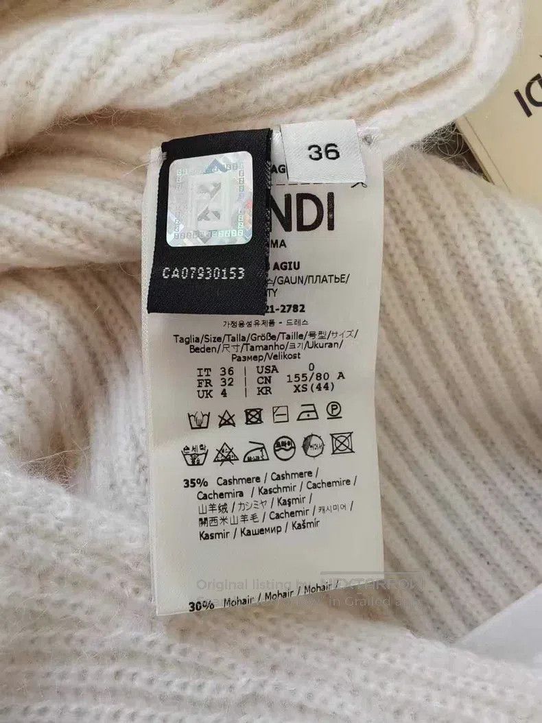 Fendi Fendi Cashmere Dress Size XXS / US 00 / IT 34 - 4 Thumbnail