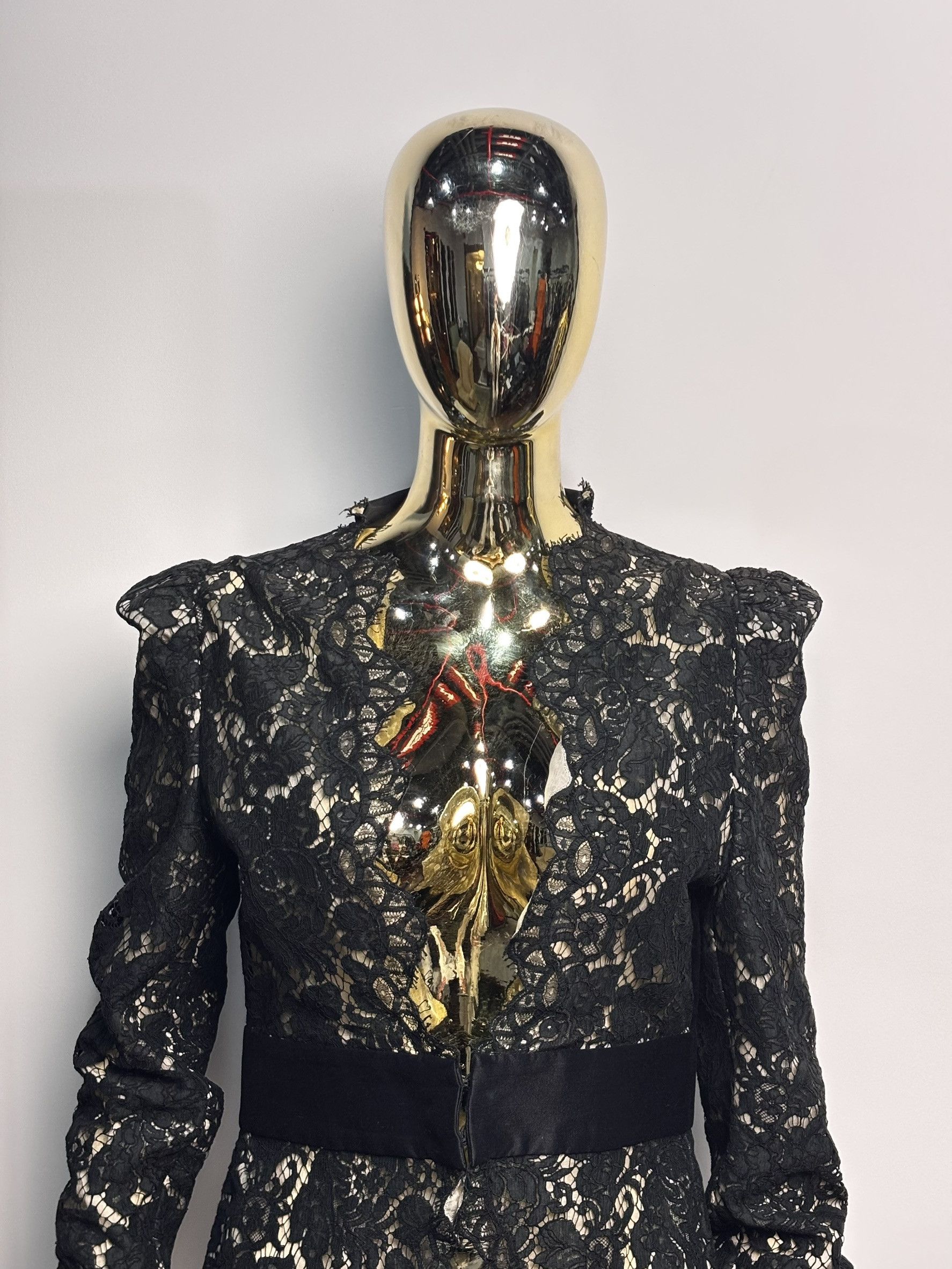 Stella McCartney Stella McCartney Black Lace Tailored Jacket Size L / US 10 / IT 46 - 9 Thumbnail