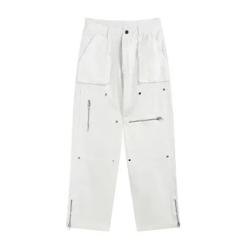Designer × Japanese Brand × Vintage Zipper Split Flare White Cargo Pants Size US 32 / EU 48 - 3 Thumbnail