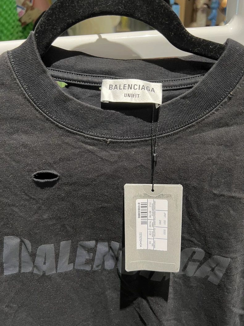 Balenciaga Balenciaga All Black Exploded Letter Short Sleeve 2022ss N Size US XS / EU 42 / 0 - 2 Thumbnail