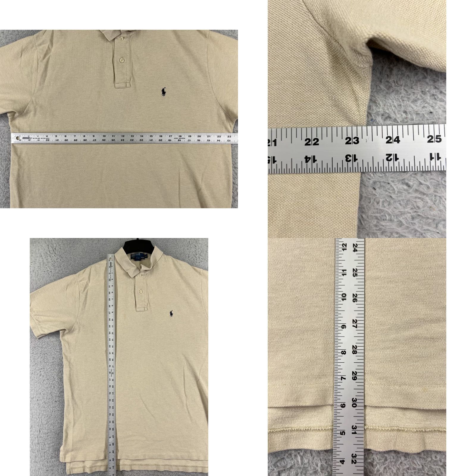 Ralph Lauren VINTAGE Ralph Lauren Polo Shirt Men XL Yellow 100% Cotton Knit Polo Short Sleeve Golf Ribbed Knit Logo Embroidered Classic Fit Baton? Size US XL / EU 56 / 4 - 8 Thumbnail