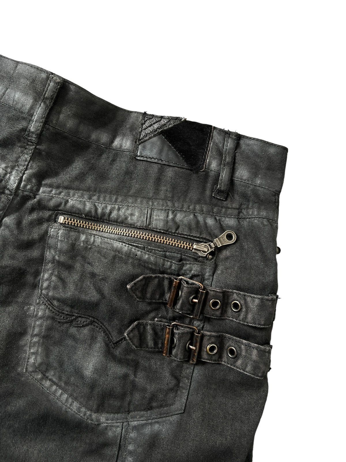 GOSTAR DE FUGA Fuga Black Smoke Bondage Flare Cargo Pants Size US 33 - 10 Thumbnail