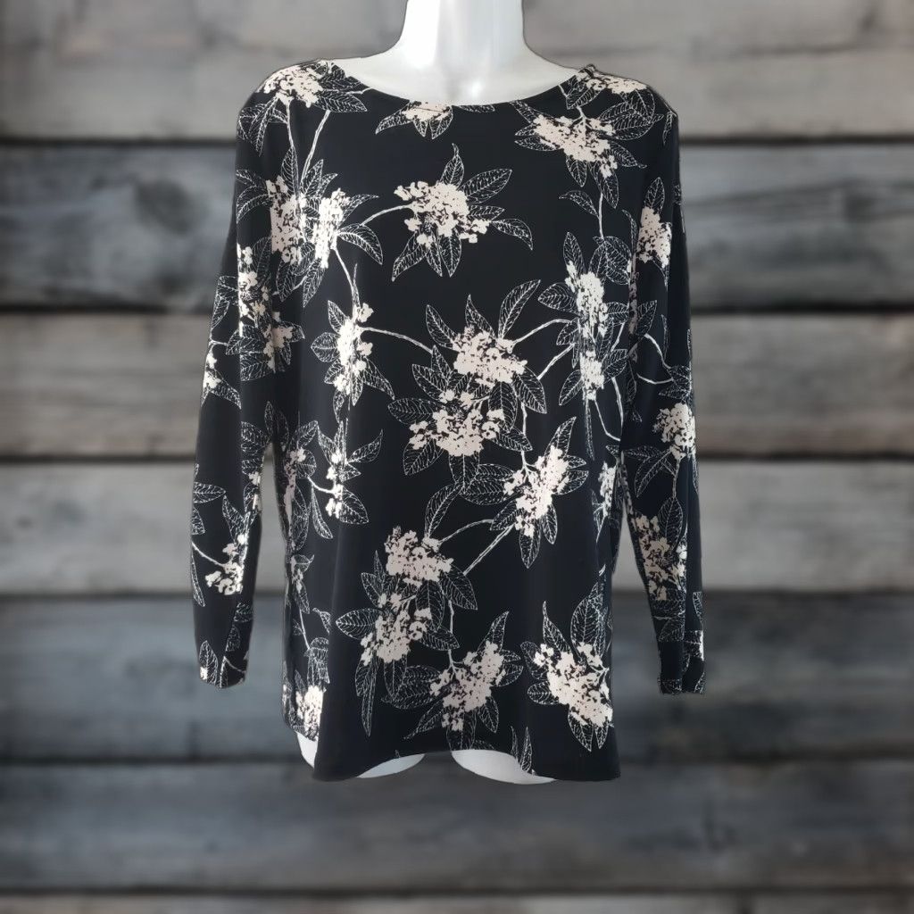 Pinko 41 Hawthorn Womens Printed Top Blouse Long Sleeve Size Large Black Pink Floral Overview Womens 90s Event Vintage No Mens Womens Size L / US 10 / IT 46 - 1 Thumbnail