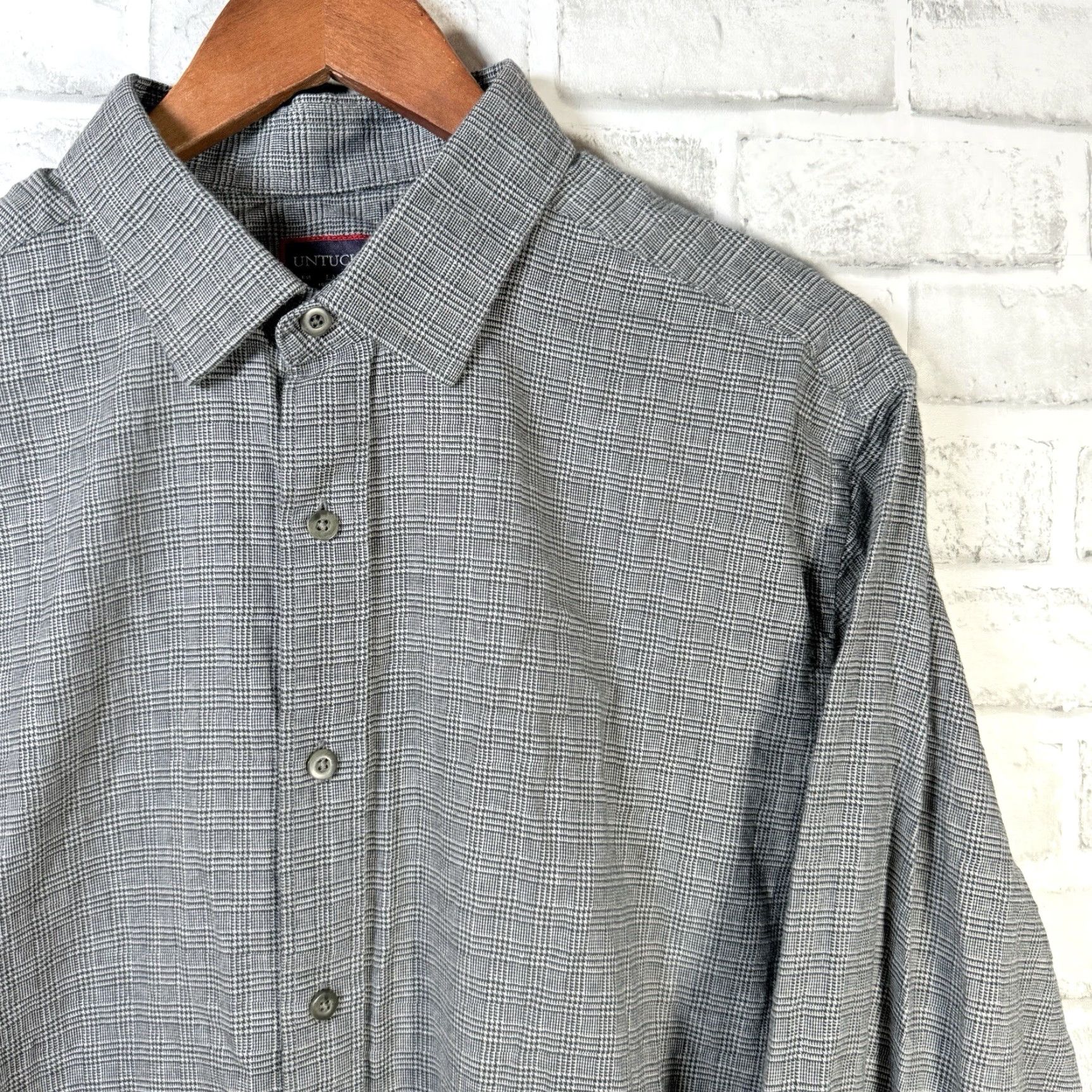 UNTUCKit UNTUCKit Gray 100% Cotton Long Sleeve Button Down Mens Size L Shirt Size US L / EU 52-54 / 3 - 2 Thumbnail