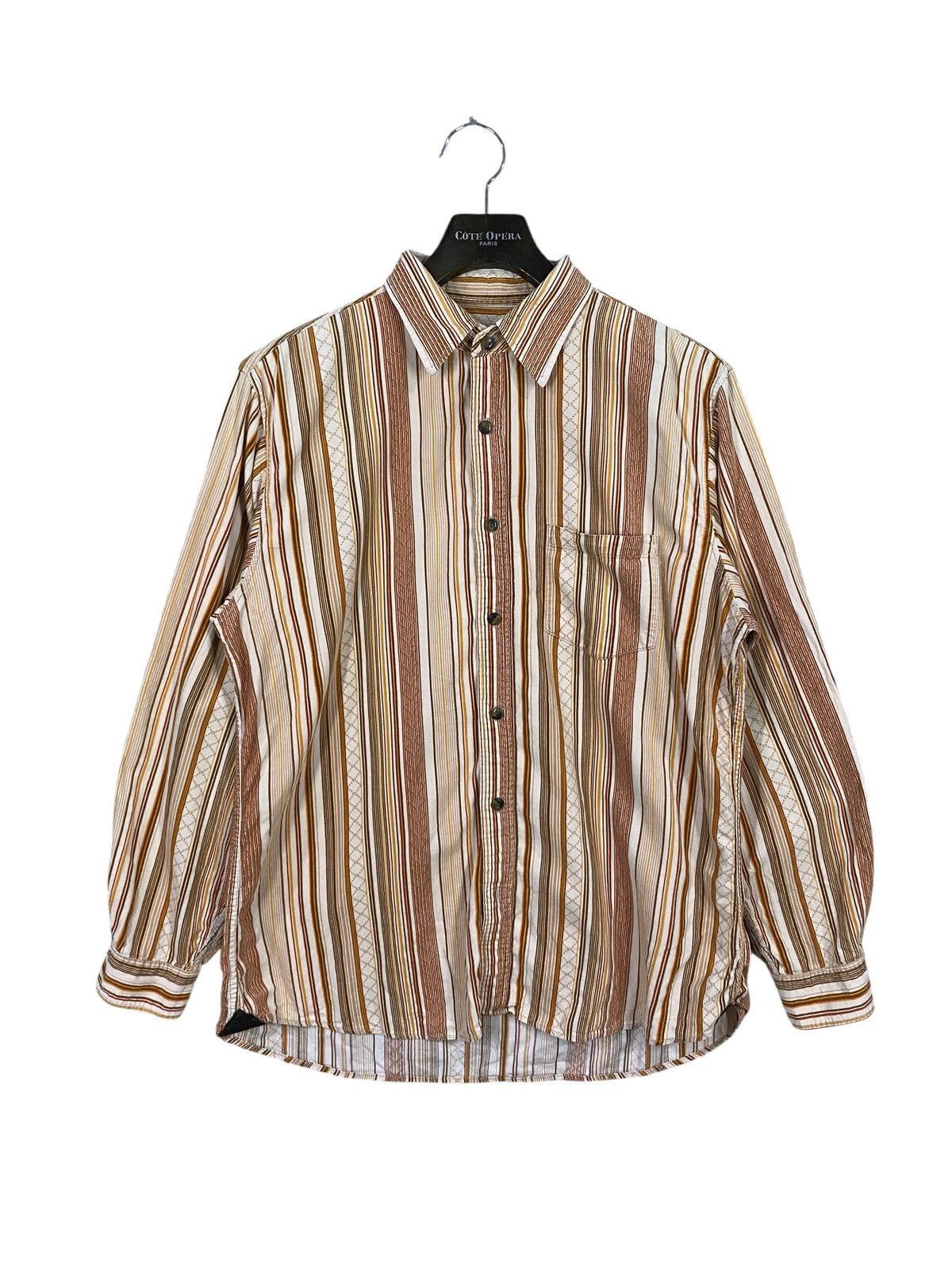 Japanese Brand Japanase brand never seen thing striped shirt button ups Size US XL / EU 56 / 4 - 1 Thumbnail