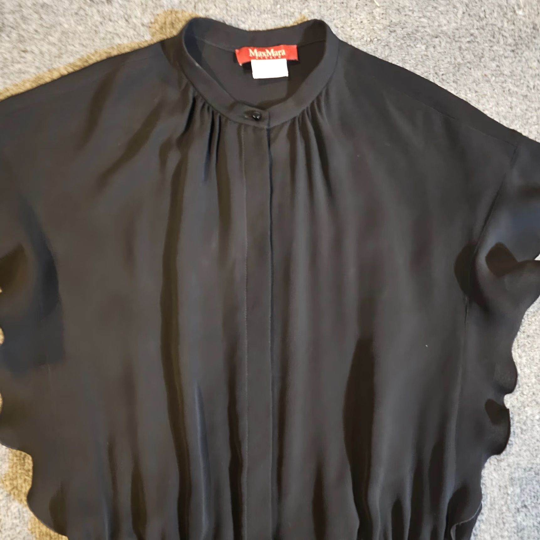 Max Mara VINTAGE MaxMara Jumpsuit Women 10 Black Short Sleeve Tie Waist High Neck Casual Cocktail Size 32" / US 10 / IT 46 - 3 Thumbnail