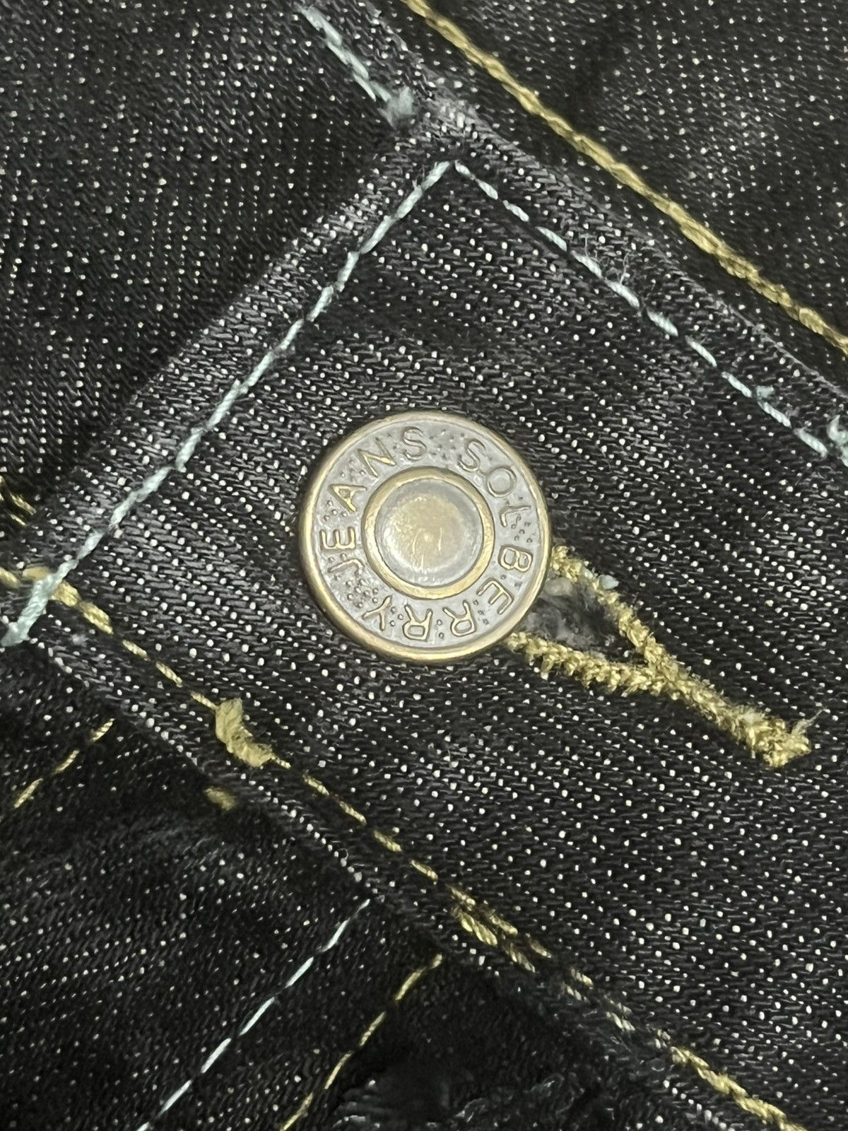 Le Grande Bleu (L.G.B.) Japan Solberry Dark Washed Graffiti Pocket Whisker Jeans Size US 29 - 5 Thumbnail