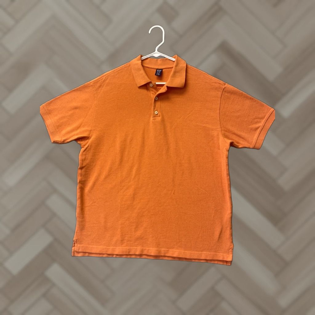 Gap Gap Mens Sz XL Orange Solid Short Sleeve Polo Shirt 112-9 Size US XL / EU 56 / 4 - 1 Thumbnail