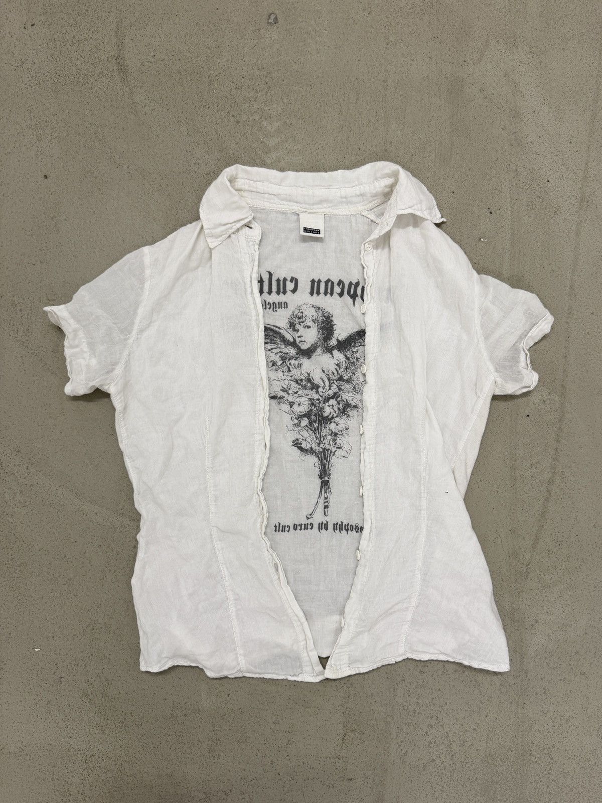Other European Culture White Cotton Shirt with Angel Print Size S / US 4 / IT 40 - 1 Thumbnail