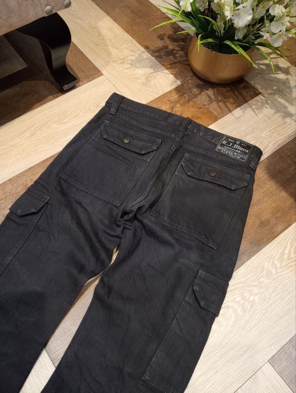 Real Japan Blues R.J.BLUES JAPAN 6 POCKET CARGO SELVEDGE DENIM PANTS Size US 29 - 12 Thumbnail