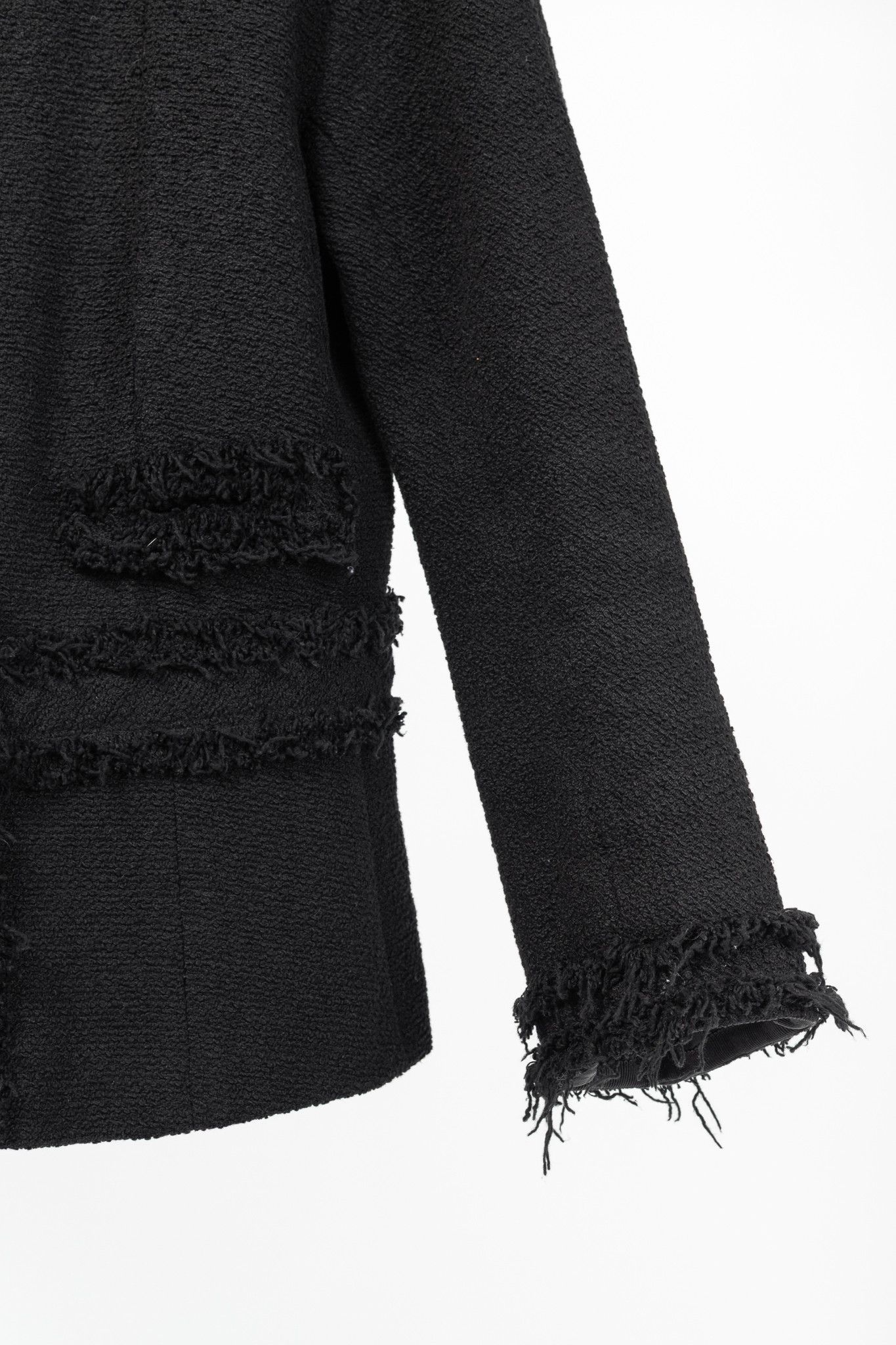 Other Lida Baday Black Boucle Tweed Fringe-Trim Jacket Size L / US 10 / IT 46 - 6 Thumbnail