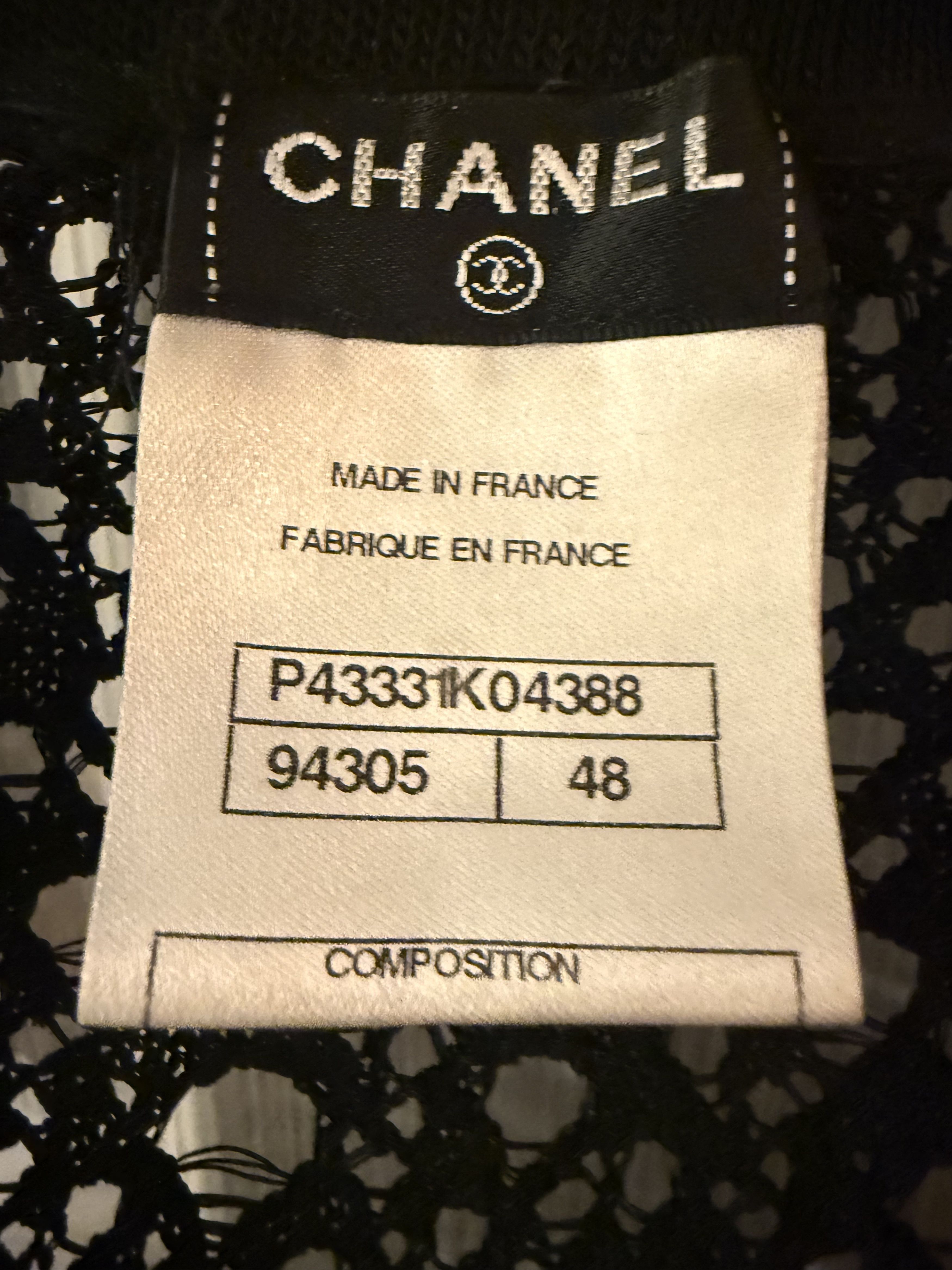 Chanel CHANEL Crochet Knit Jacket – FR 48 – Black – SS15 Size L / US 10 / IT 46 - 3 Thumbnail
