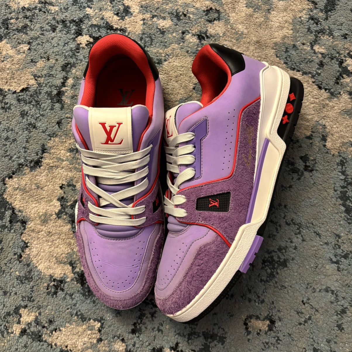Louis Vuitton Louis VuittonTrainer Low Suede Purple Size 9LV (10-10.5US) Size US 10.5 / EU 43-44 - 1 Thumbnail