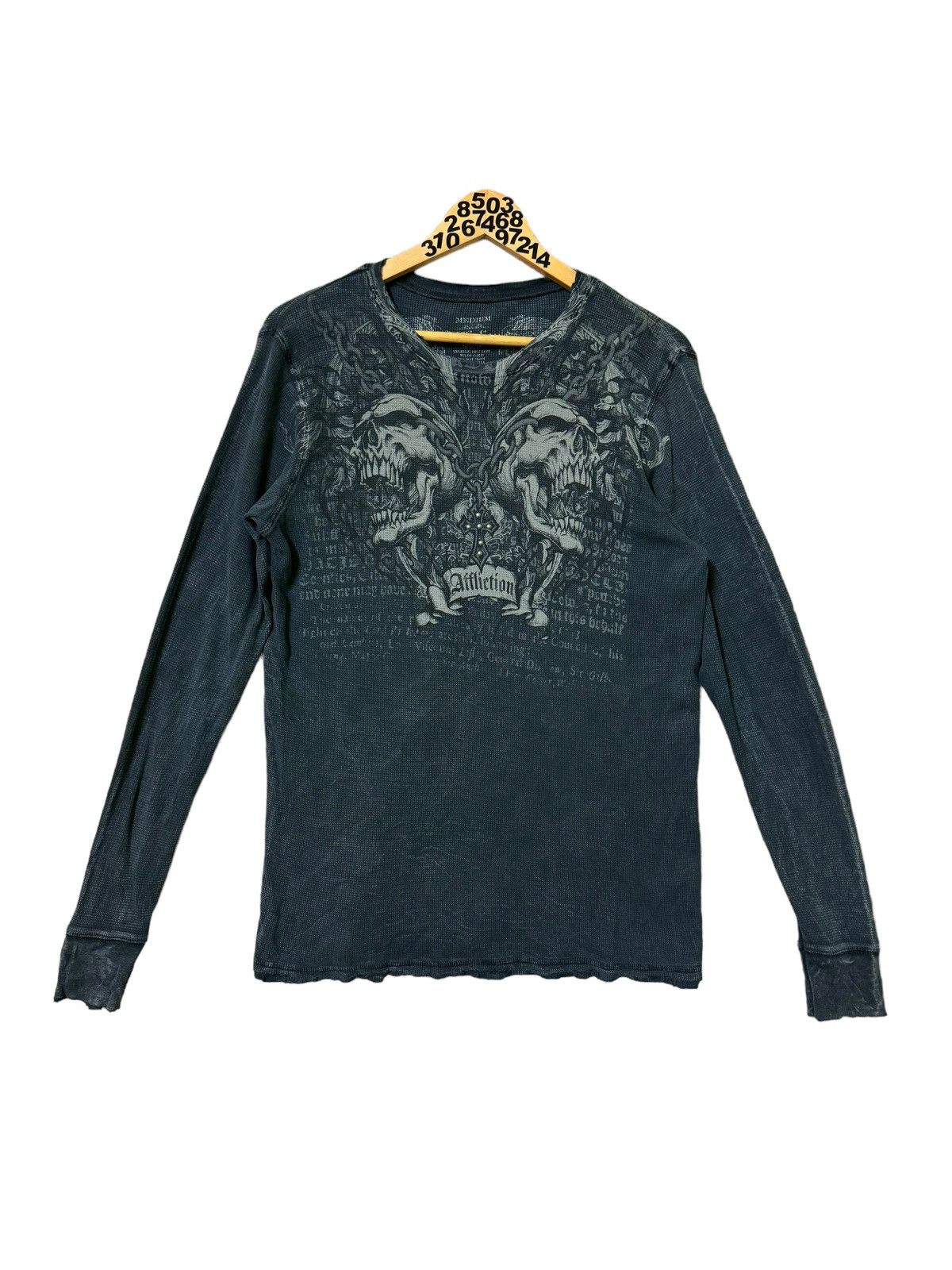 Affliction Vintage Y2K Affliction Skeleton Chains Long Sleeve Size US M / EU 48-50 / 2 - 1 Thumbnail
