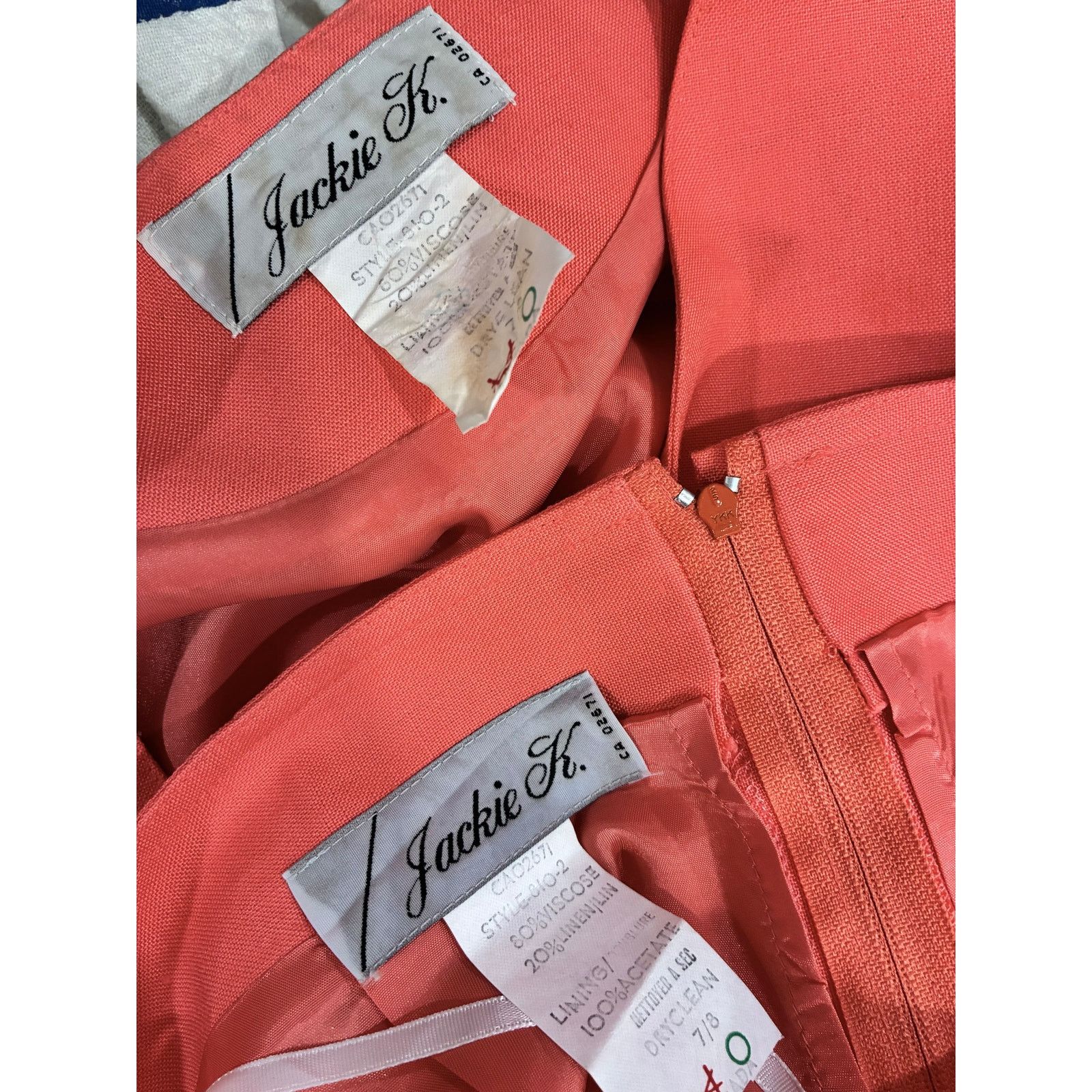 Vintage Vintage 80s Coral Power Suit Minimalist Asymmetric Set SMALL Size S / US 4 / IT 40 - 7 Thumbnail