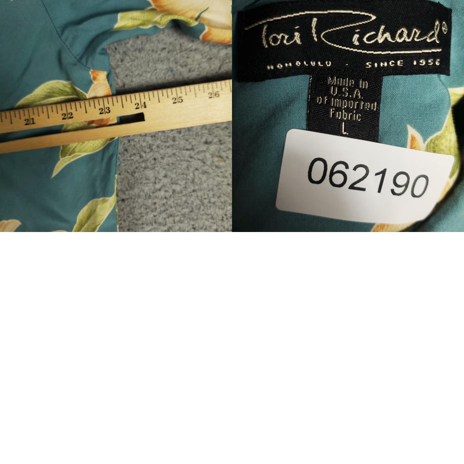 Tori Richard Tori Richard Men's Short Sleeve Button-Up Shirt Floral Hawaiian Cotton Casual Travel Blue Large Size US L / EU 52-54 / 3 - 8 Thumbnail