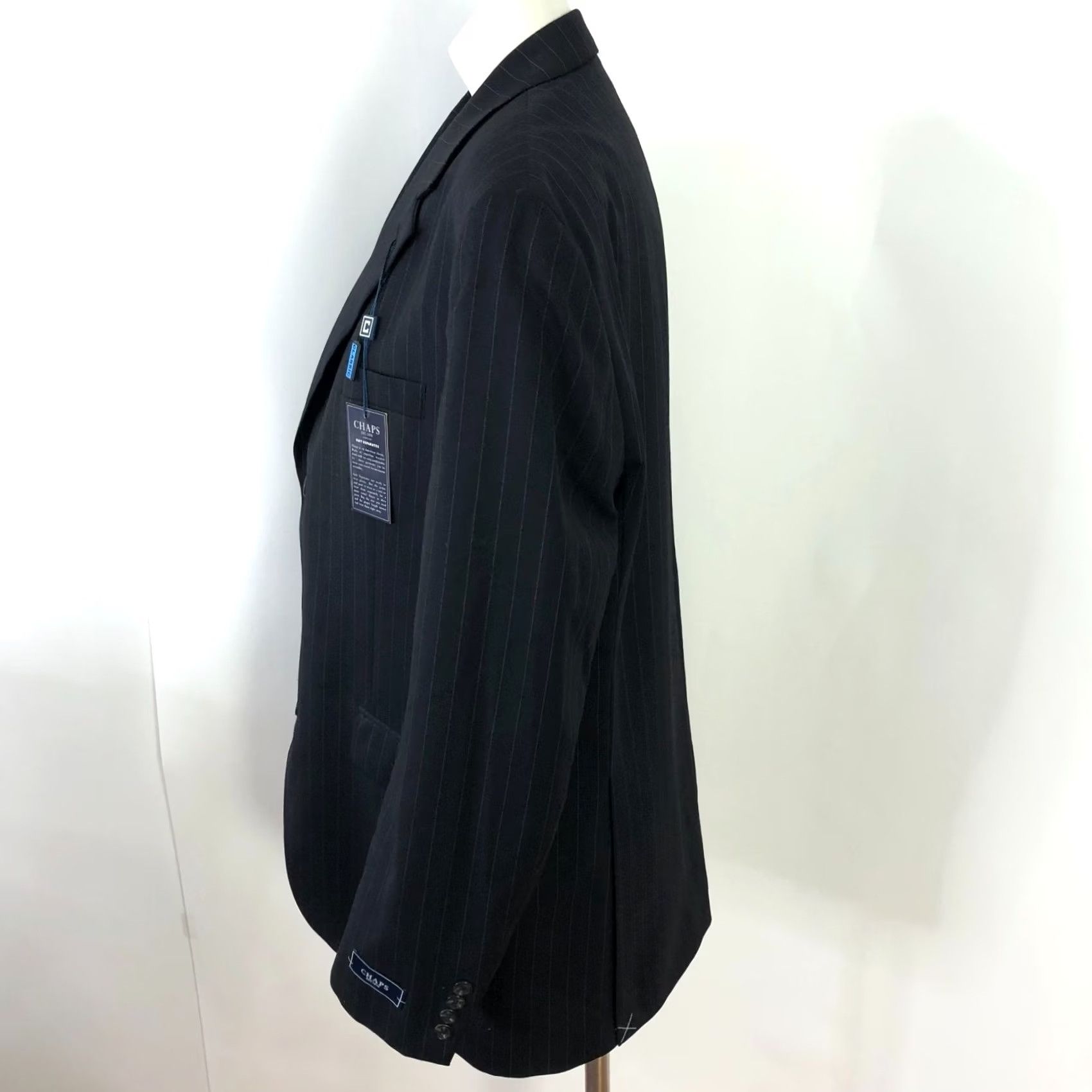 Chaps Chaps Suit Jacket Navy Pinstripe Wool 42 Long Wool Read Mens Coat & Suit Jacket With Inner Pockets Size 42R - 2 Thumbnail