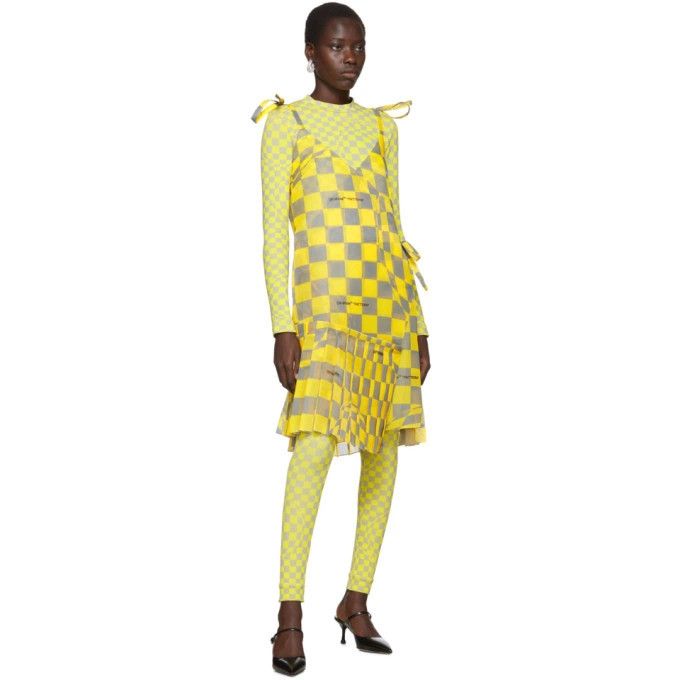 Off-White o1y1125 Midi Dress in Yellow/Gray Size XS / US 0-2 / IT 36-38 - 5 Thumbnail
