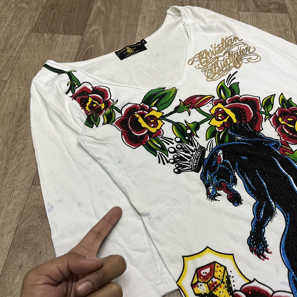 Christian Audigier × Ed Hardy Christian Audigier Los Angeles Ed Hardy Panter Studed Tee Size L / US 10 / IT 46 - 6 Thumbnail