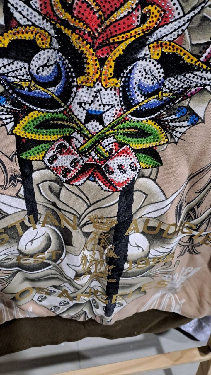 Christian Audigier RARE ! Christian Audigier Overprint Hoodie Size US L / EU 52-54 / 3 - 14 Thumbnail