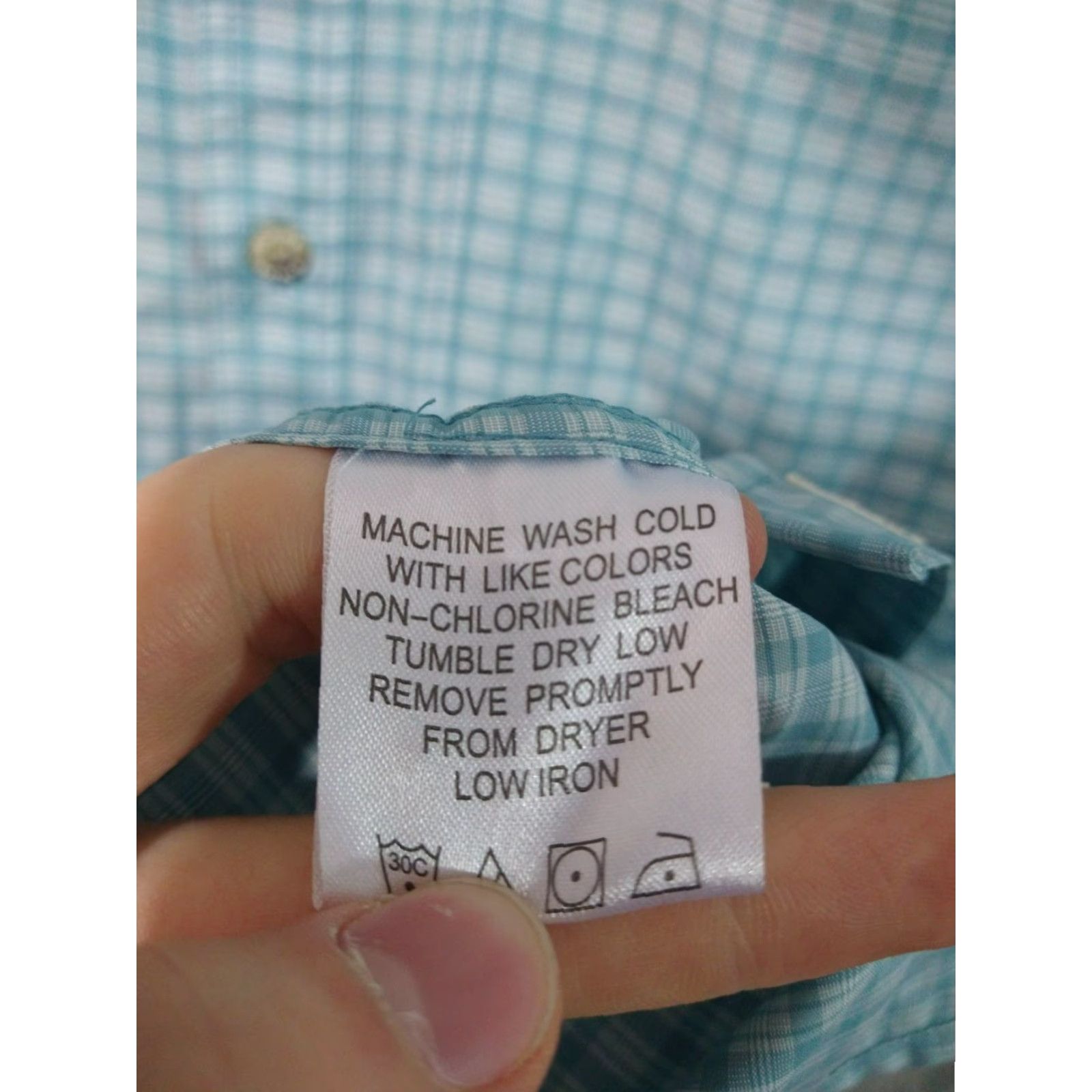 Vintage Simms Shirt Mens Small Blue Plaid Short Sleeve Button Up Outdoor Nylon Polyester Regular Fit Size US S / EU 44-46 / 1 - 6 Thumbnail