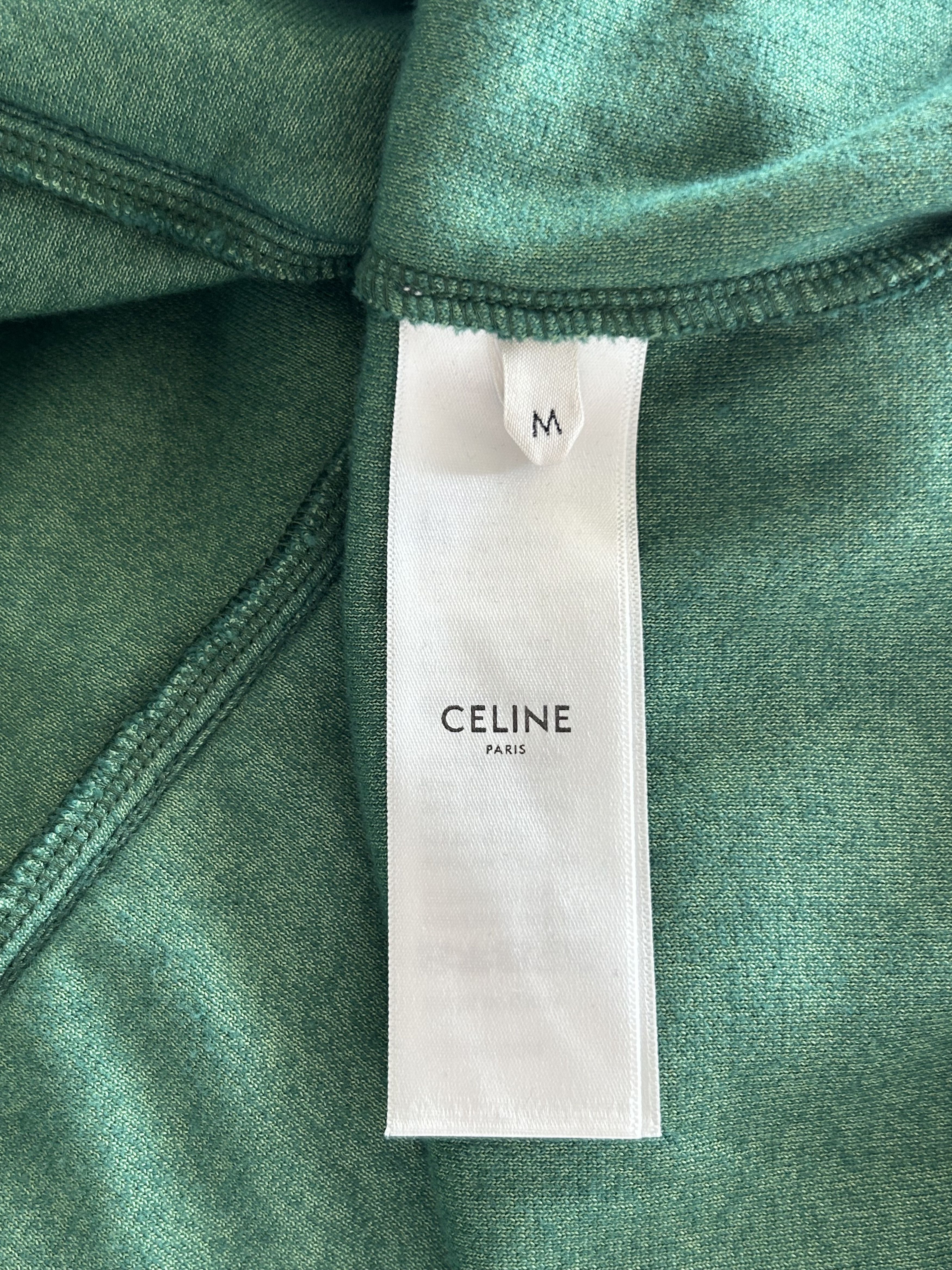 Celine Celine Faded Green & White Logo Velour Track Jacket Size US M / EU 48-50 / 2 - 4 Thumbnail