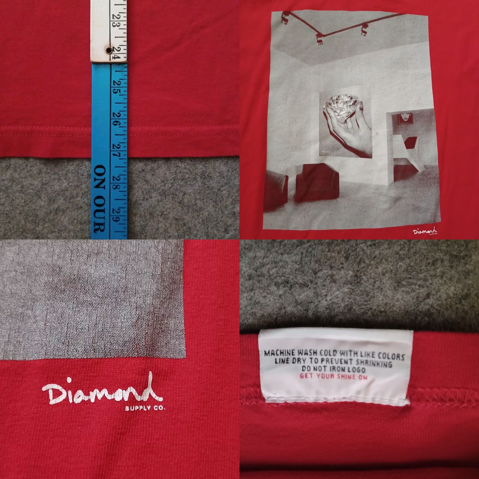 Diamond Supply Co. Diamond Supply Co T Shirt Mens Medium Red Graphic Short Sleeve Size US M / EU 48-50 / 2 - 8 Thumbnail