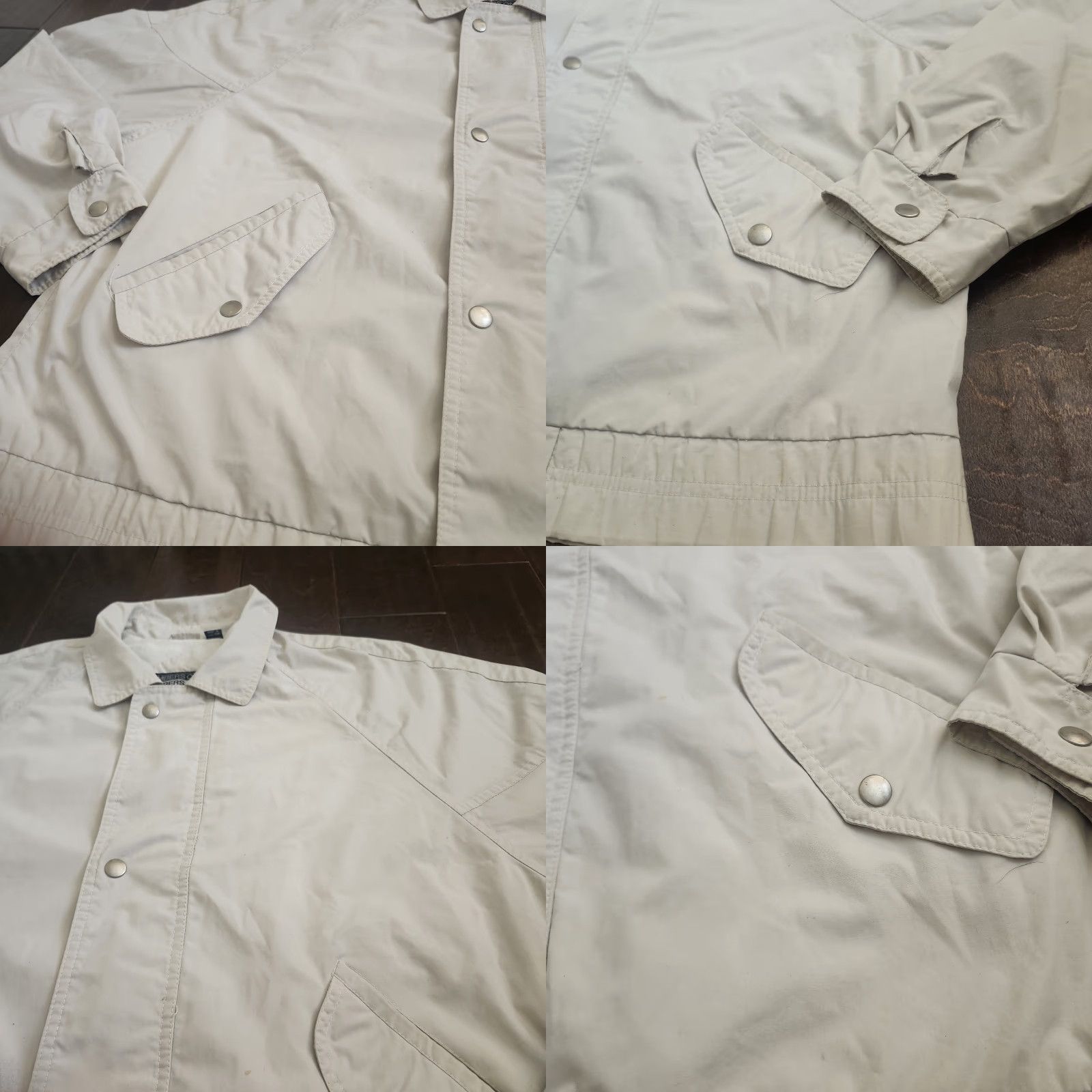 Members Only Members Only Mens Bomber Jacket Size 44 Large Ivory Cream USA Vintage No Stains | Jacket | Polyester | Mens Size US S / EU 44-46 / 1 - 8 Thumbnail