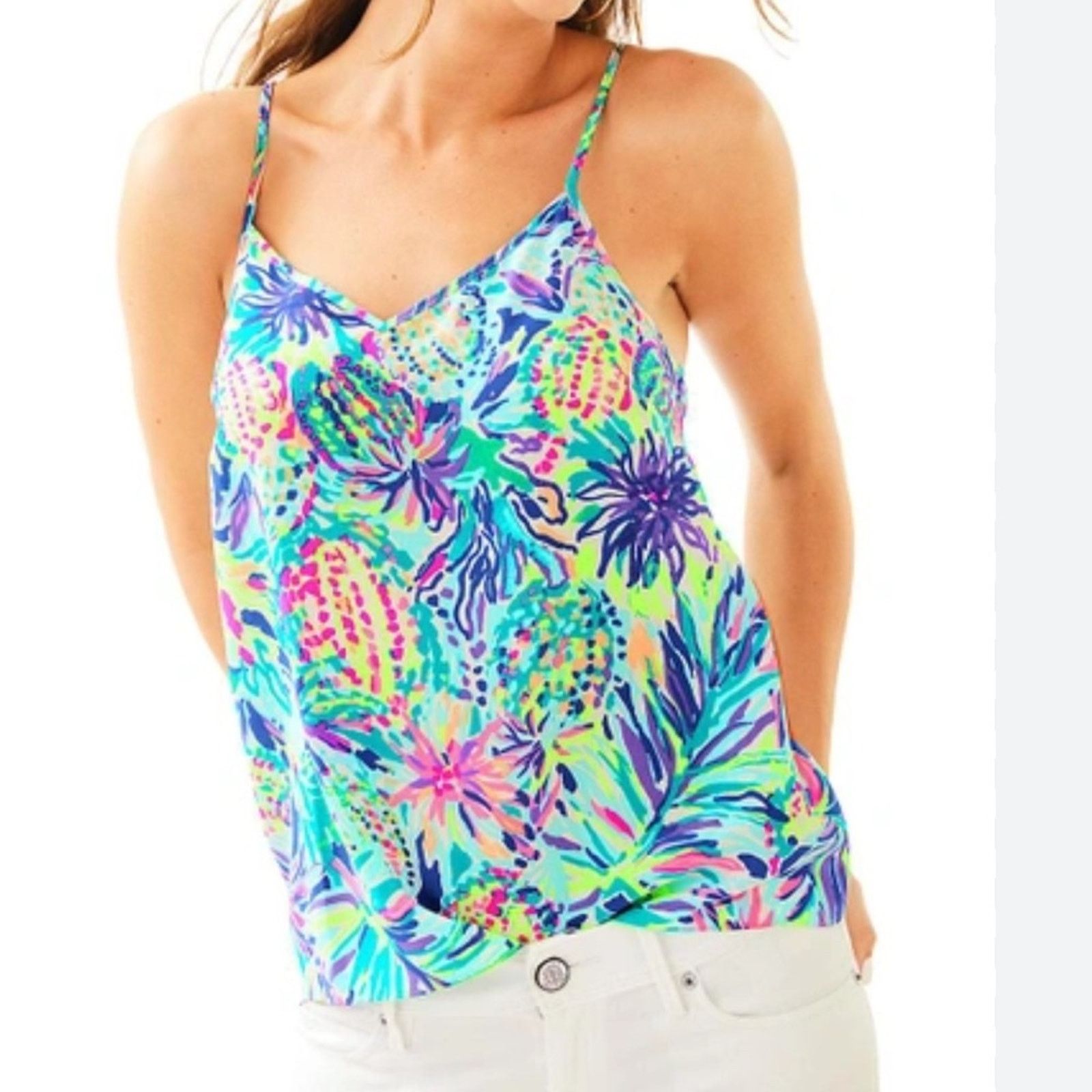 Lilly Pulitzer LILLY PULITZER Racer Back Silk Tan Top in Size XXS Size XXS / US 00 / IT 34 - 5 Thumbnail