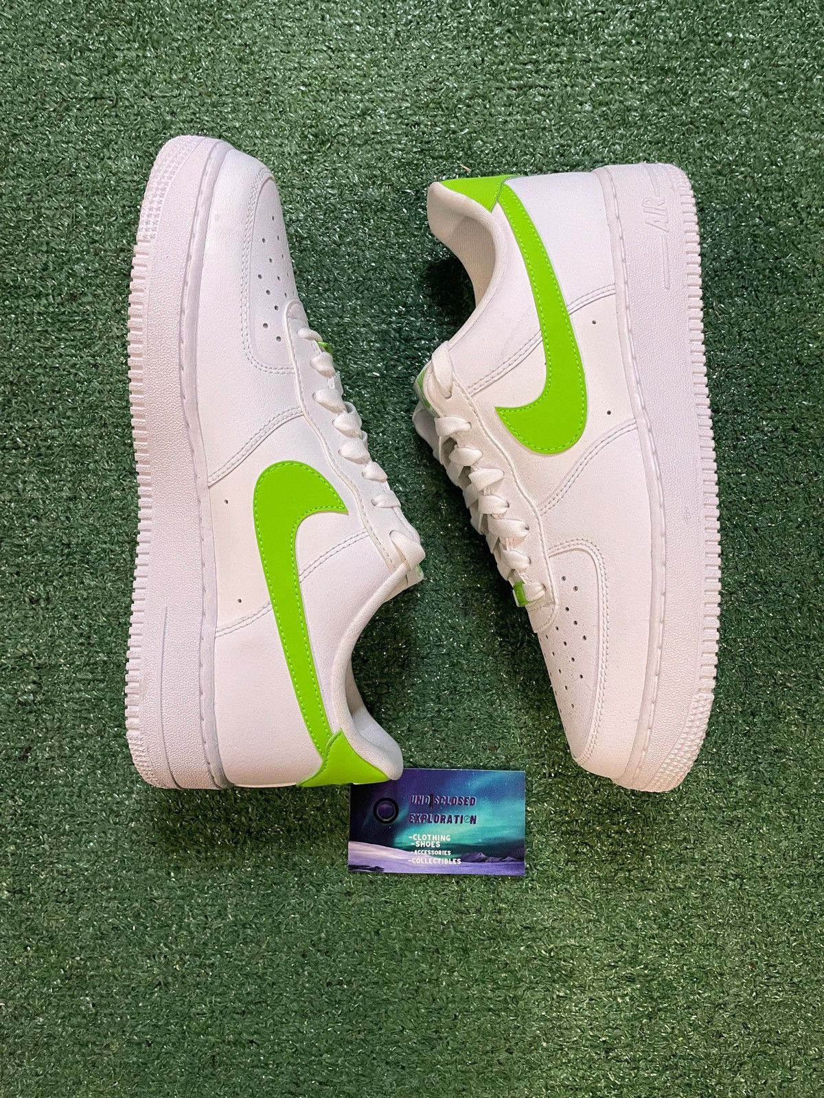 Nike Nike Air Force 1 low white action green Size US 9.5 / EU 42-43 - 3 Thumbnail