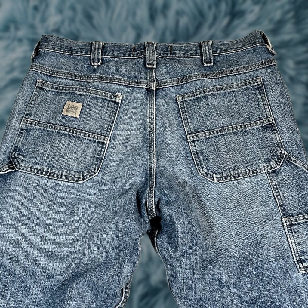 Lee Lee Jeans Mens 36x30 Blue Loose Fit Carpenter Workwear Distressed Pants Baggy Jeans Mens 36 Blue Distressed Wide-Leg Denim 30 Inseam Mens Size US 36 / EU 52 - 1 Thumbnail