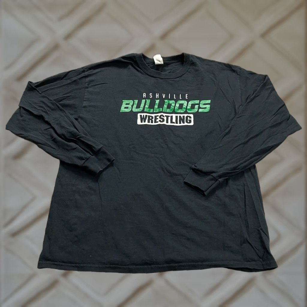 Gildan Gildan Heavy Cotton T-Shirt Men XL Black Graphic Ashville Bulldogs Wrestling Tee Size US XL / EU 56 / 4 - 1 Thumbnail