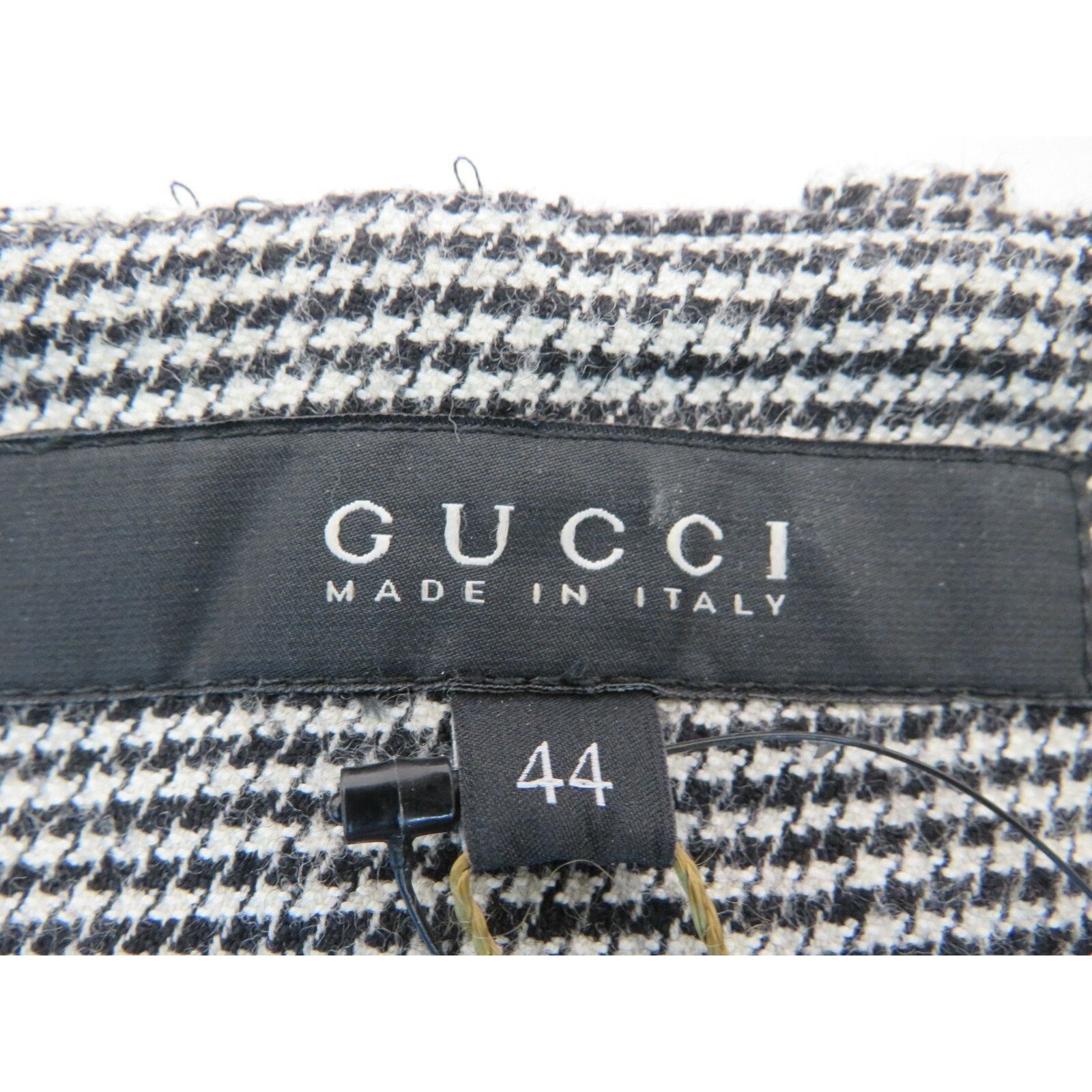Gucci GUCCI 221815 BLACK WOOL GRAY HORSE BIT BUCKLE ZIP SKIRT 44 Size 30" / US 8 / IT 44 - 6 Thumbnail