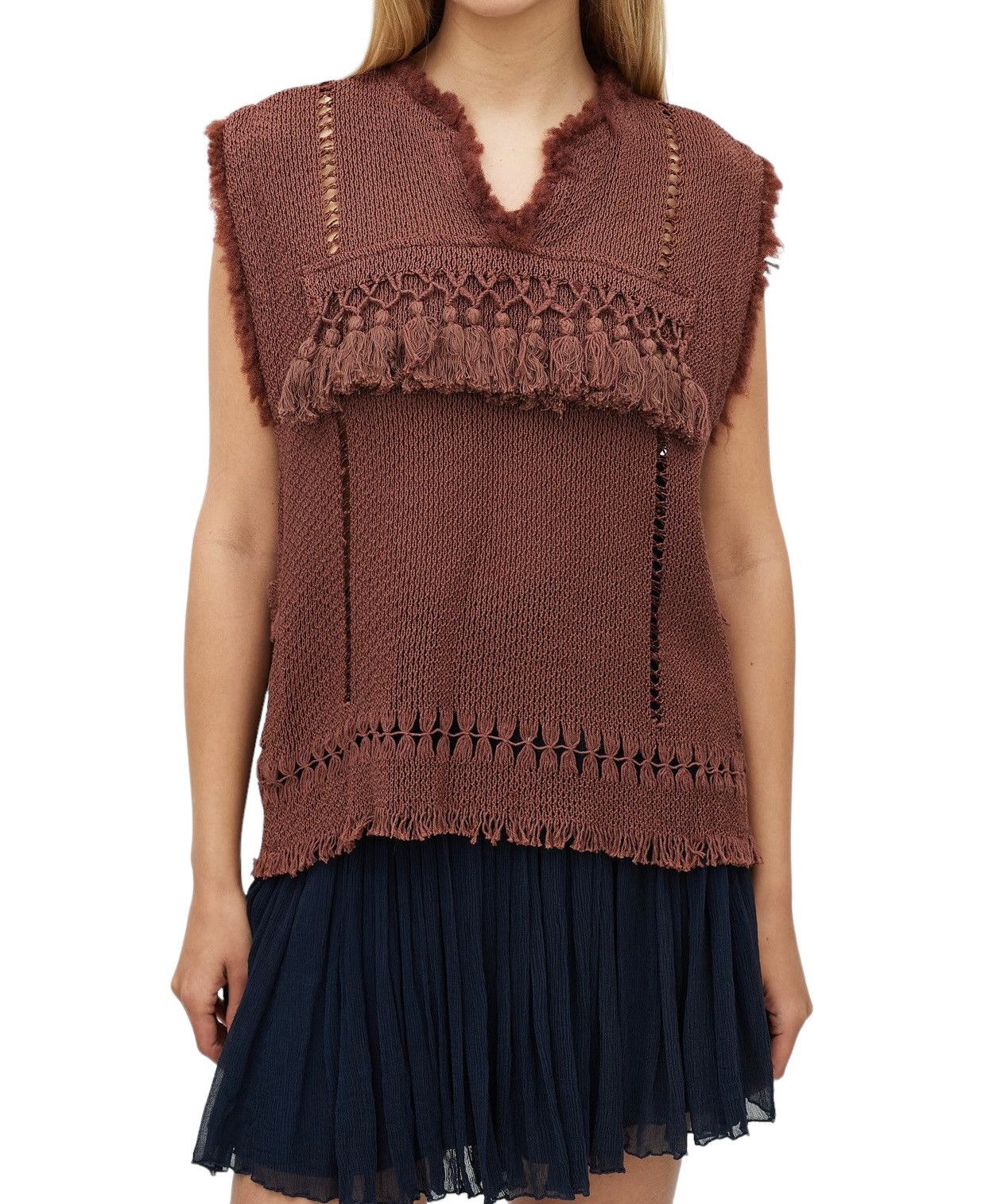 Isabel Marant Isabel Marant Avantgarde Sleeveless Fringe Tassel Fur Knit Size XS / US 0-2 / IT 36-38 - 2 Thumbnail