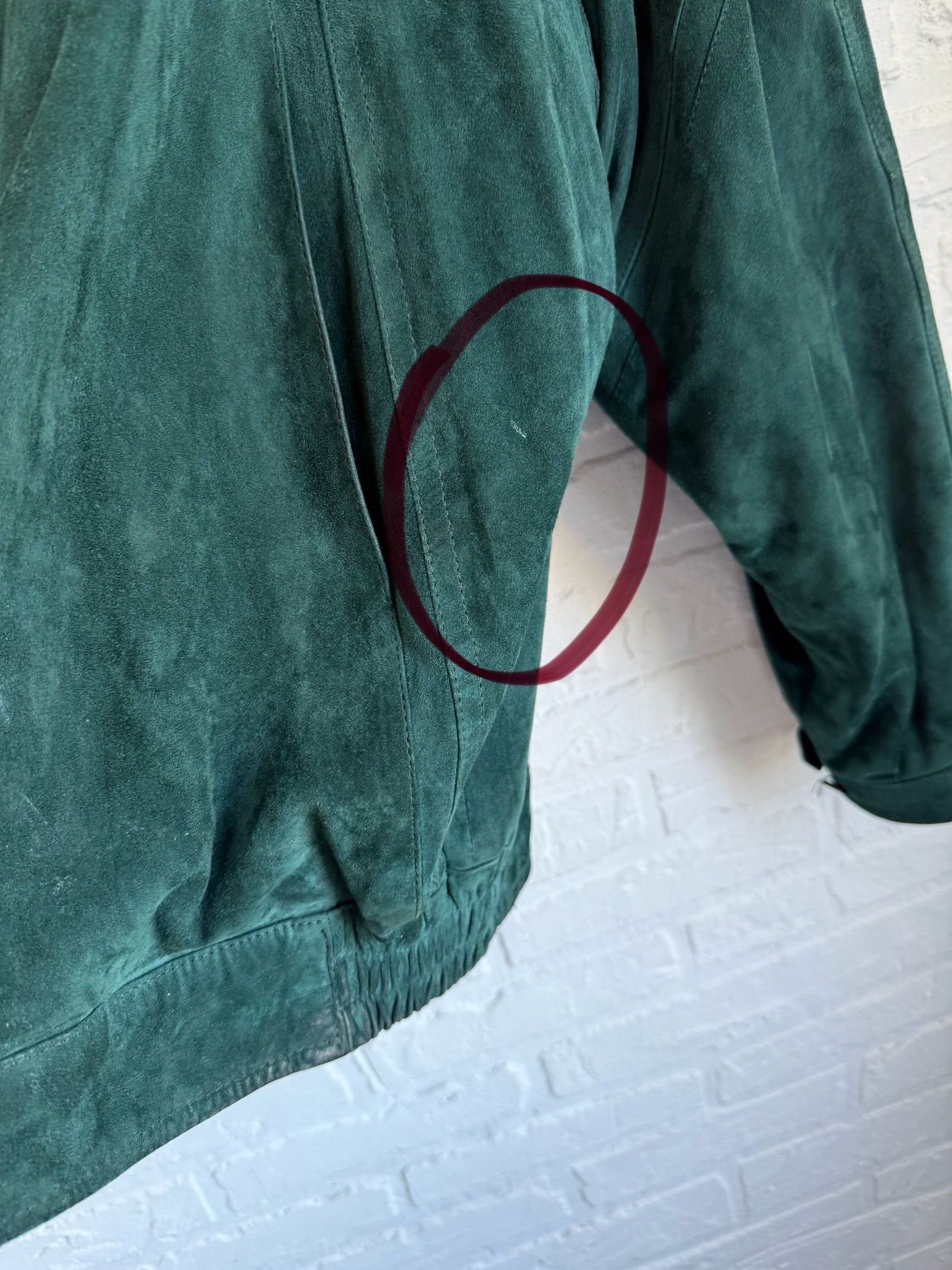 Burberry Vintage Burberrys Suede Leather bomber jacket Dark Green Size US L / EU 52-54 / 3 - 21 Thumbnail