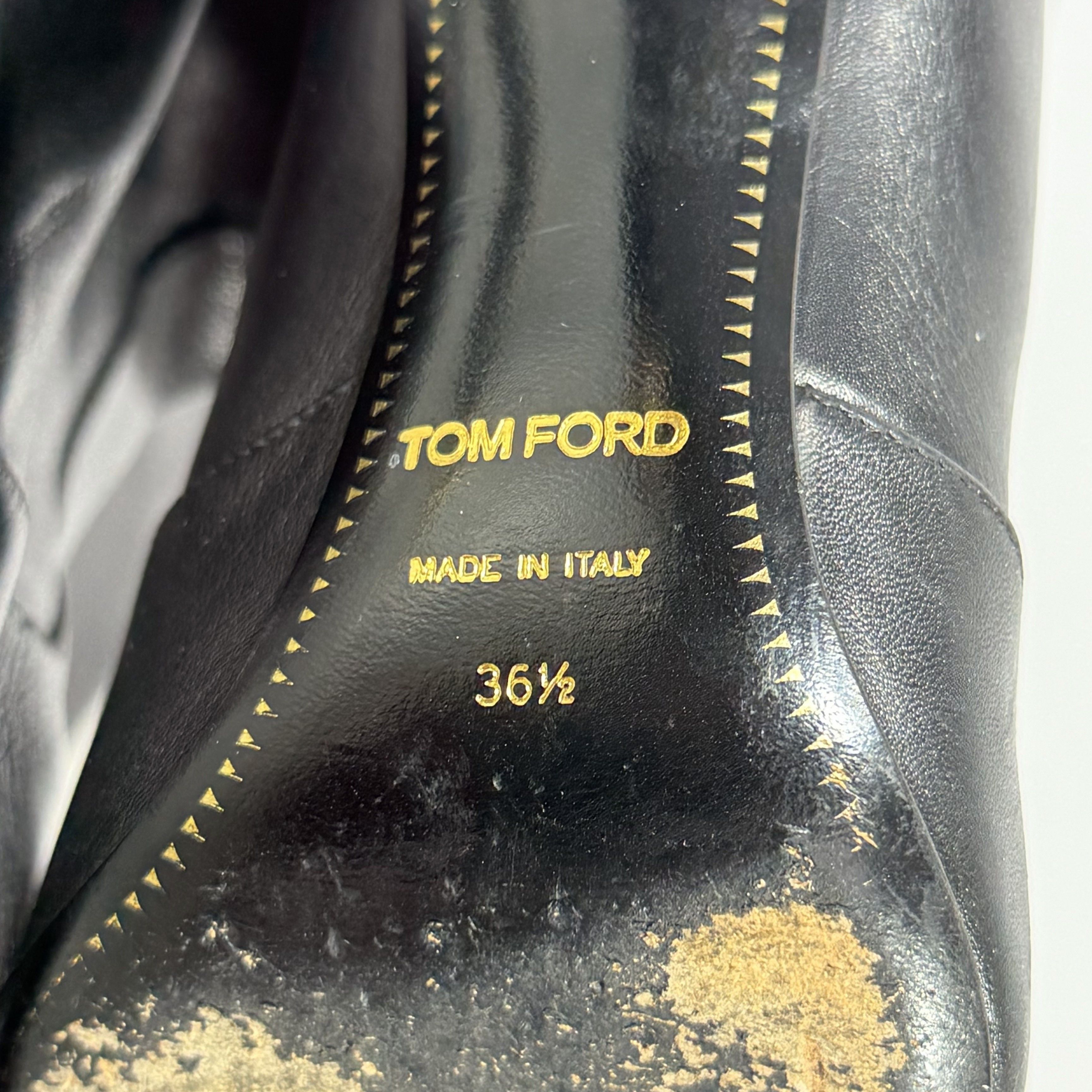 TOM FORD Embellished Leather Over-The-Knee Boots MadeinItaly