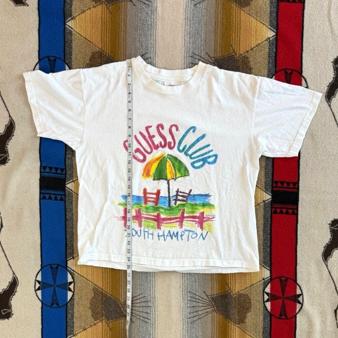 Guess VINTAGE Guess Club South Hampton T-Shirt OSFA Men L White 90s Beach 1993 USA Shirt Mens Size US L / EU 52-54 / 3 - 8 Thumbnail